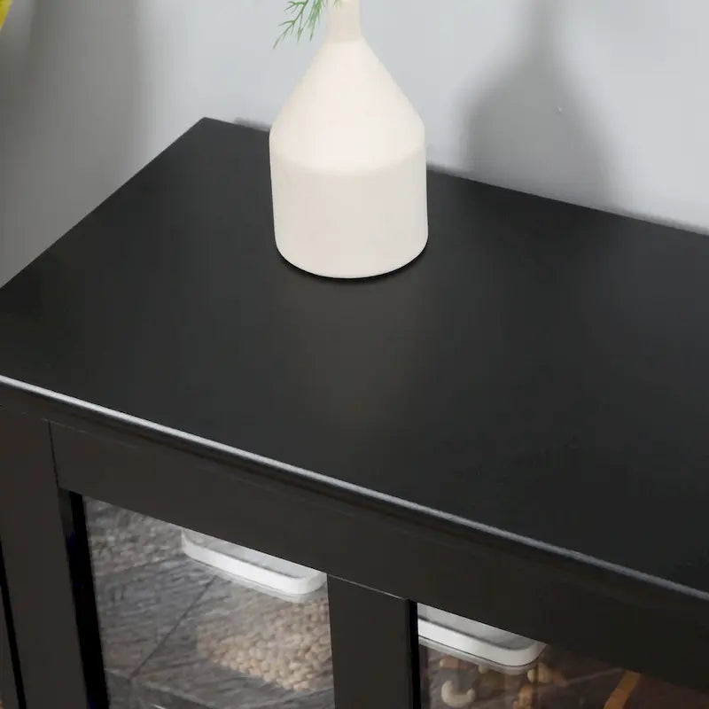 HOMCOM Modern Kitchen Sideboard, Stackable Storage Cabinet, Sliding Glass Door Console, Cupboard Serving Buffet for Kitchen