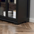 HOMCOM Modern Kitchen Sideboard, Stackable Storage Cabinet, Sliding Glass Door Console, Cupboard Serving Buffet for Kitchen