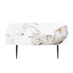 71 Modern Artificial Marble Dining Table with Carbon Steel Base
