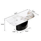 71 Modern Artificial Marble Dining Table with Carbon Steel Base