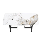 71 Modern Artificial Marble Dining Table with Carbon Steel Base