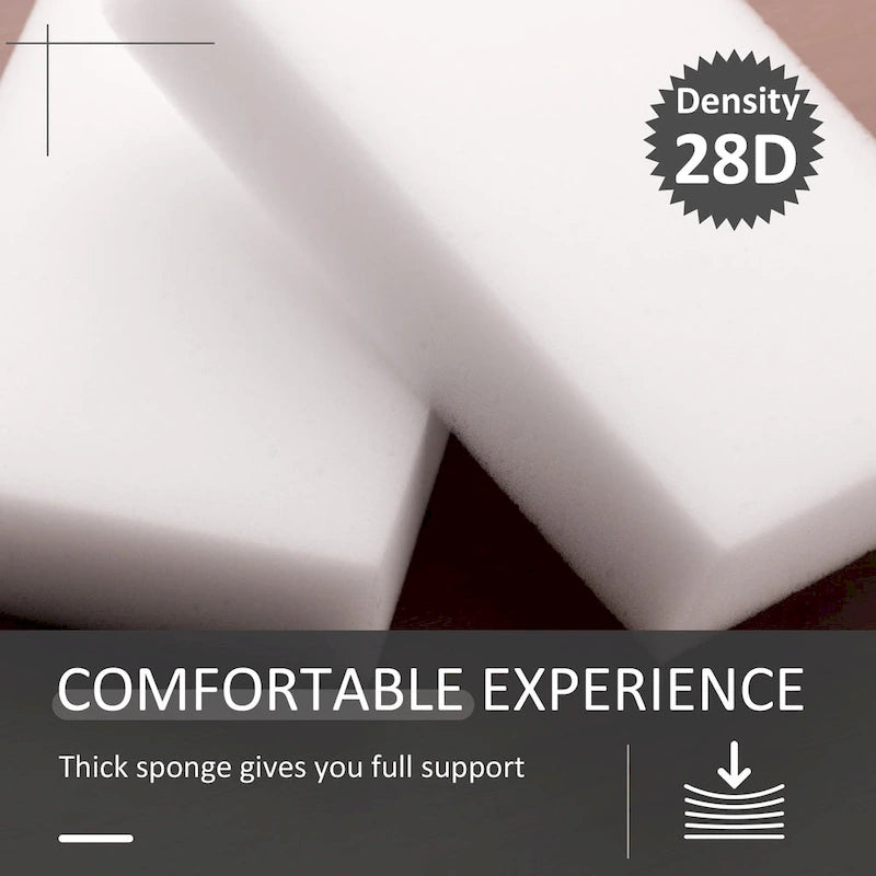 HOMCOM 360-deg Swivel Foot Stool Round PU Ottoman with Thick Sponge Padding and Solid Steel Base