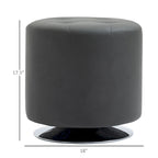 HOMCOM 360-deg Swivel Foot Stool Round PU Ottoman with Thick Sponge Padding and Solid Steel Base