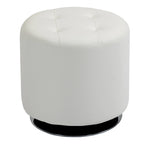 HOMCOM 360-deg Swivel Foot Stool Round PU Ottoman with Thick Sponge Padding and Solid Steel Base