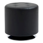 HOMCOM 360-deg Swivel Foot Stool Round PU Ottoman with Thick Sponge Padding and Solid Steel Base