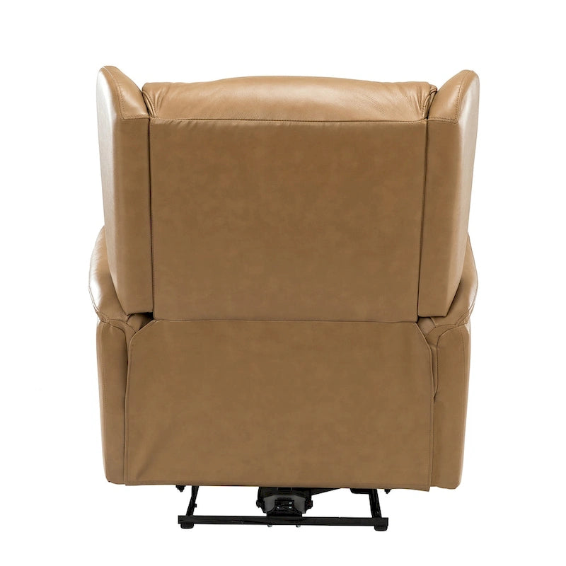 Eliseo Genuine Leather Power Recliner with USB Port and Wingback Design