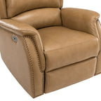Eliseo Genuine Leather Power Recliner with USB Port and Wingback Design