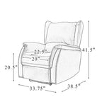 Eliseo Genuine Leather Power Recliner with USB Port and Wingback Design