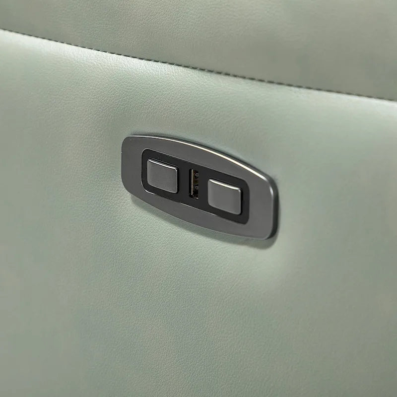 Eliseo Genuine Leather Power Recliner with USB Port and Wingback Design