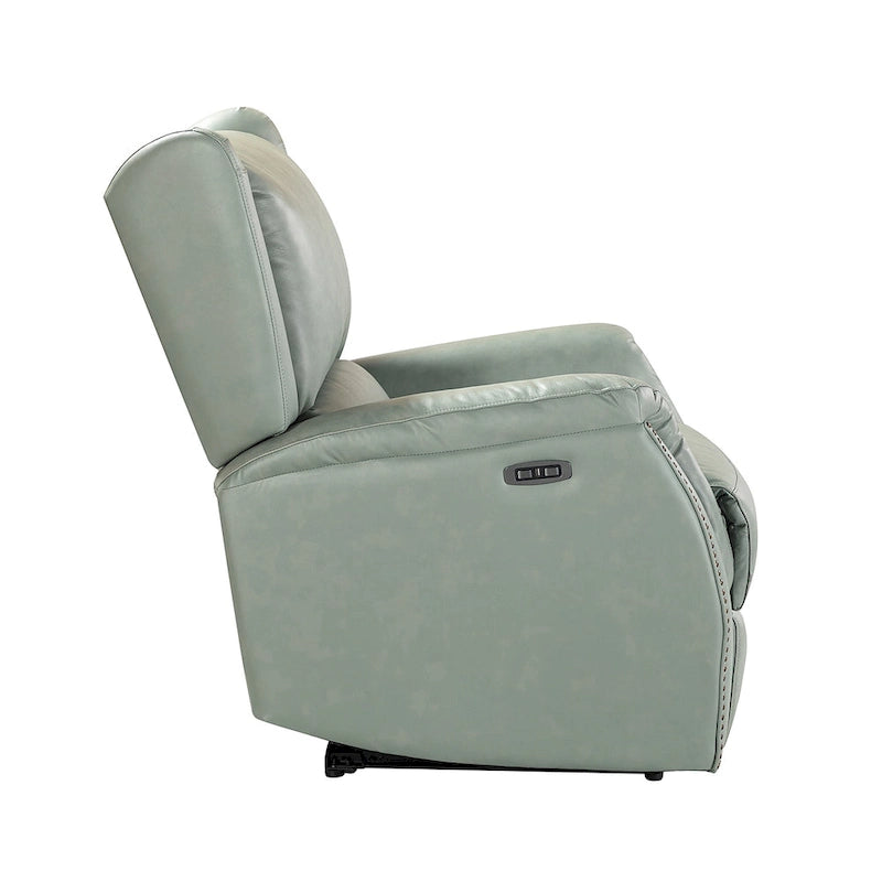 Eliseo Genuine Leather Power Recliner with USB Port and Wingback Design