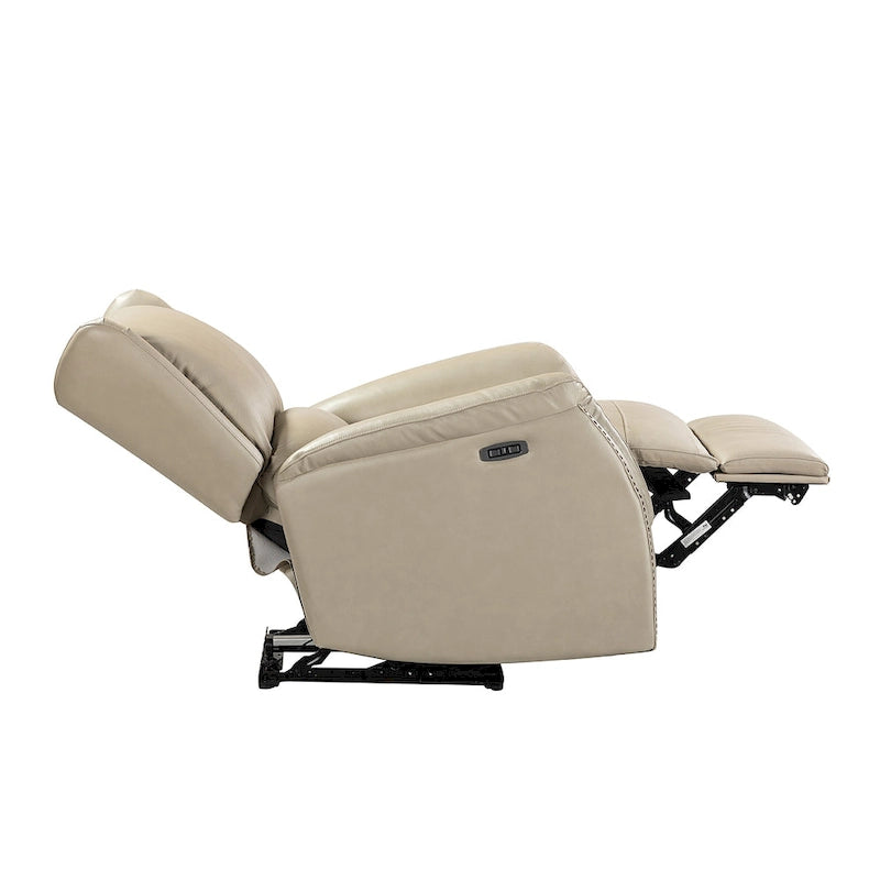 Eliseo Genuine Leather Power Recliner with USB Port and Wingback Design