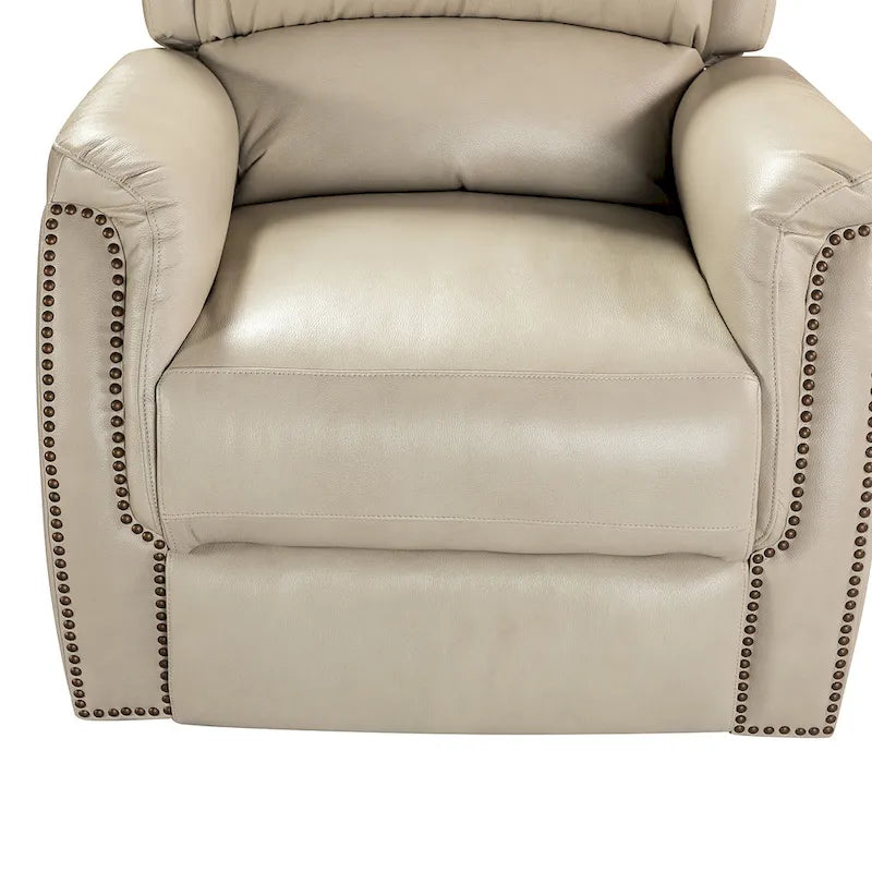 Eliseo Genuine Leather Power Recliner with USB Port and Wingback Design