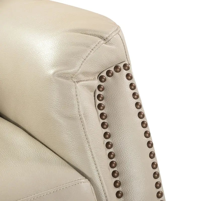 Eliseo Genuine Leather Power Recliner with USB Port and Wingback Design