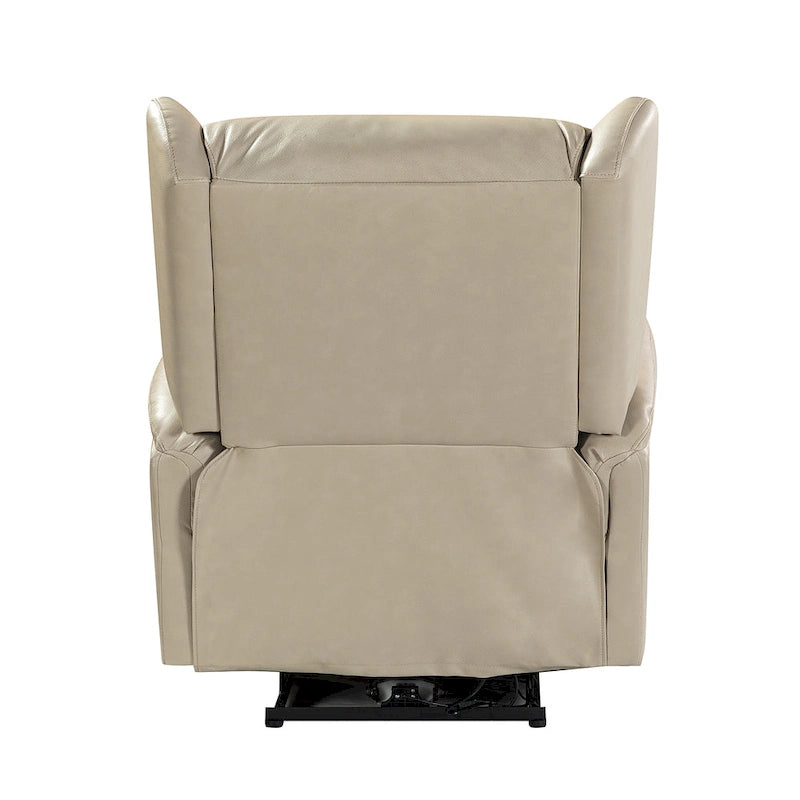 Eliseo Genuine Leather Power Recliner with USB Port and Wingback Design