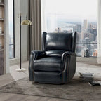 Eliseo Genuine Leather Power Recliner with USB Port and Wingback Design