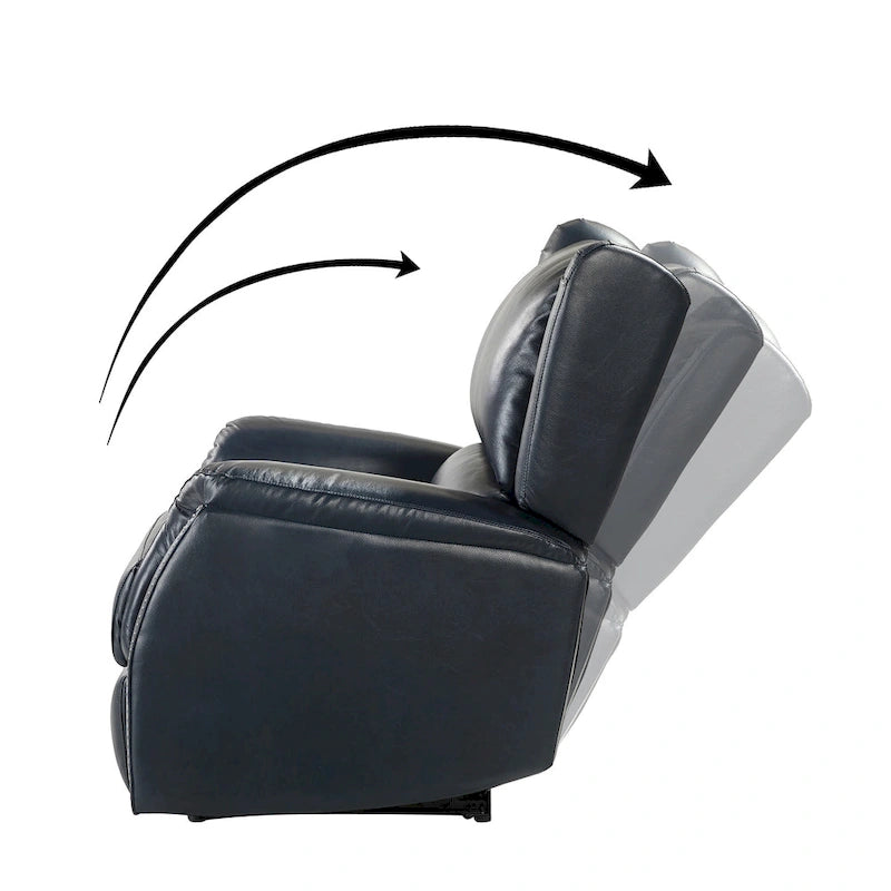 Eliseo Genuine Leather Power Recliner with USB Port and Wingback Design