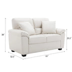 Morden Fort Upholstered Loveseats for Living Room,Two-Seater Sofa Faux Leather