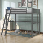 Solid Wood Twin Size Loft Bed with Ladder