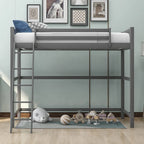 Solid Wood Twin Size Loft Bed with Ladder