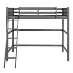 Solid Wood Twin Size Loft Bed with Ladder