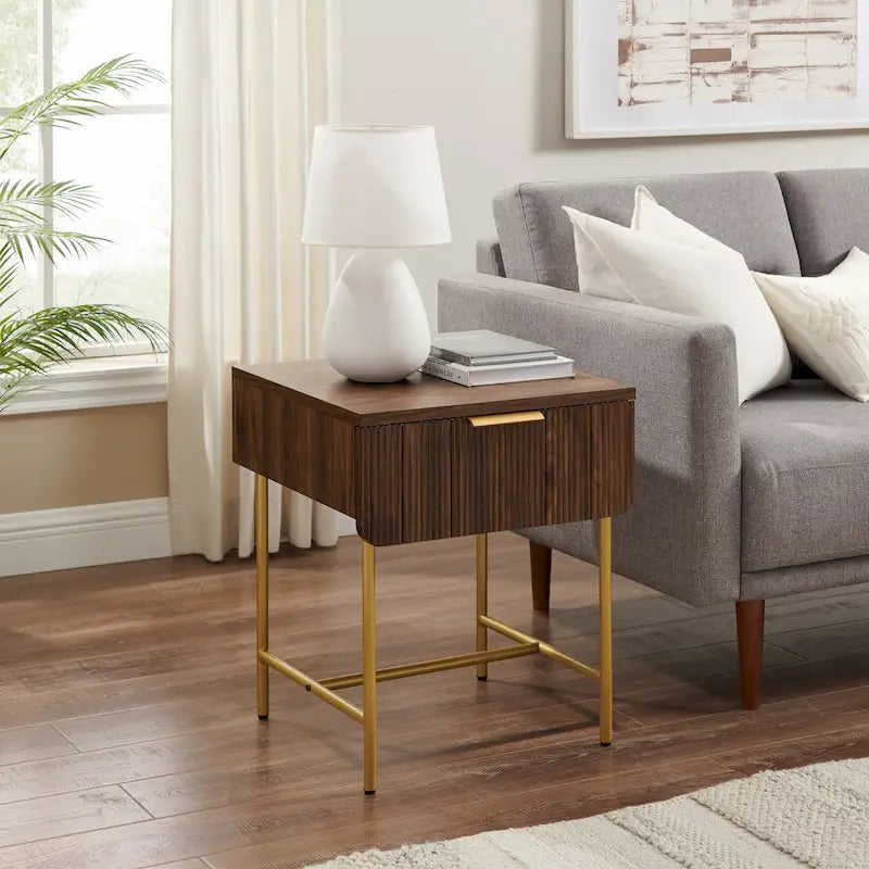 Middlebrook Designs Minimal Fluted-Door Side Table