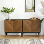 Jakob Modern 2 Doors Storage Cabinet Set with Adjustable Shelf Set of 2 By HOLALA HOME