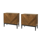 Jakob Modern 2 Doors Storage Cabinet Set with Adjustable Shelf Set of 2 By HOLALA HOME