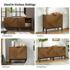 Jakob Modern 2 Doors Storage Cabinet Set with Adjustable Shelf Set of 2 By HOLALA HOME