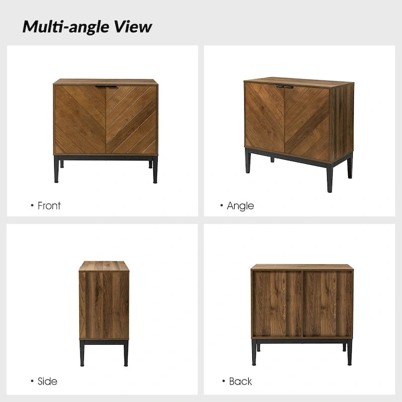 Jakob Modern 2 Doors Storage Cabinet Set with Adjustable Shelf Set of 2 By HOLALA HOME