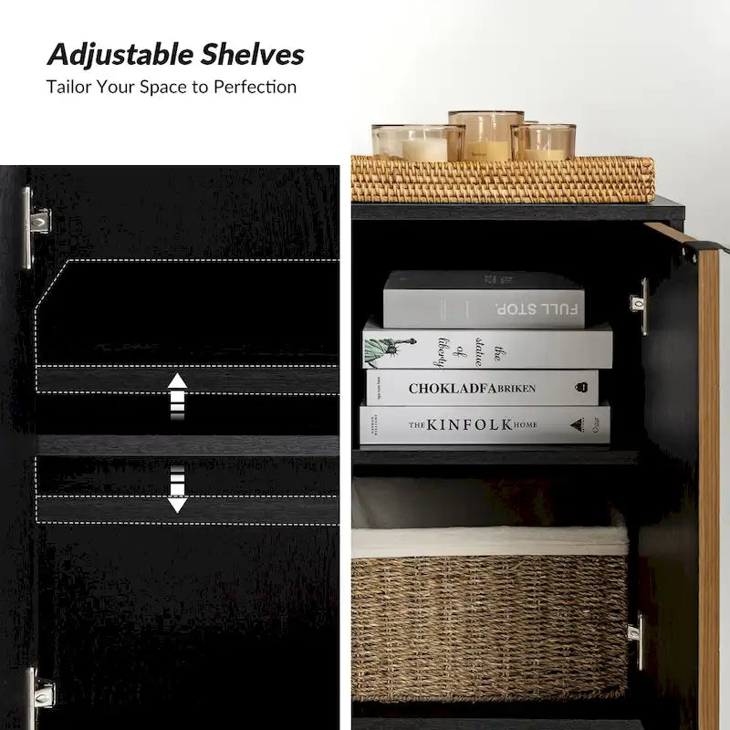 Jakob Modern 2 Doors Storage Cabinet Set with Adjustable Shelf Set of 2 By HOLALA HOME