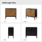 Jakob Modern 2 Doors Storage Cabinet Set with Adjustable Shelf Set of 2 By HOLALA HOME