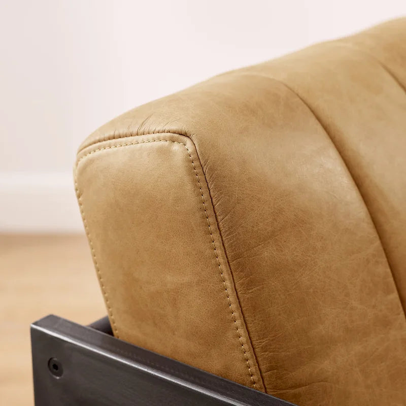 Art Leon Genuine Leather Lounge Accent Arm Chair