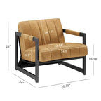 Art Leon Genuine Leather Lounge Accent Arm Chair