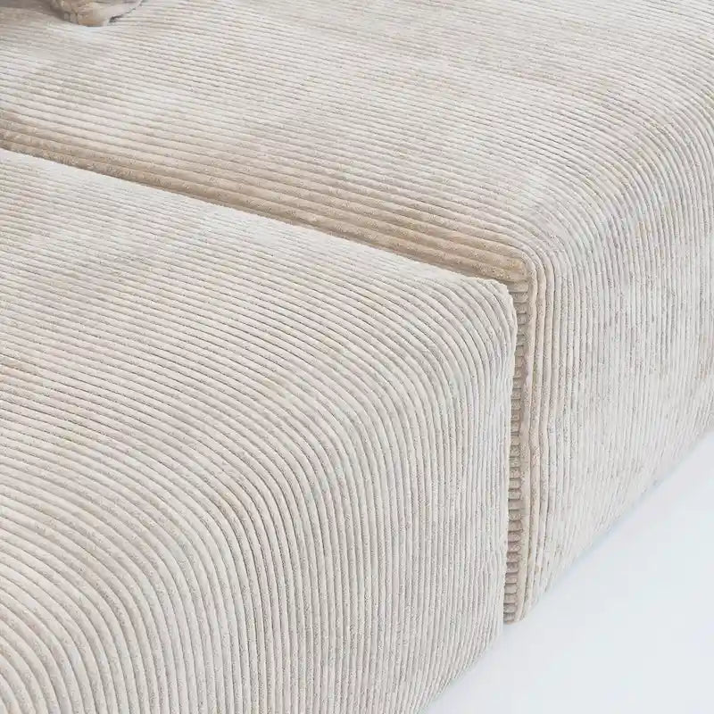 Corduroy Upholstered Deep Seat Comfy Sofa&Couches with Solid Wood Legs for Living Room