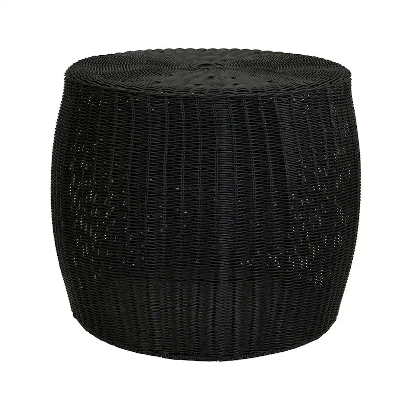 Household Essentials Handwoven Resin Barrel Side Table Storage Container