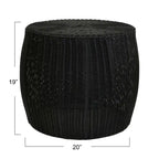 Household Essentials Handwoven Resin Barrel Side Table Storage Container