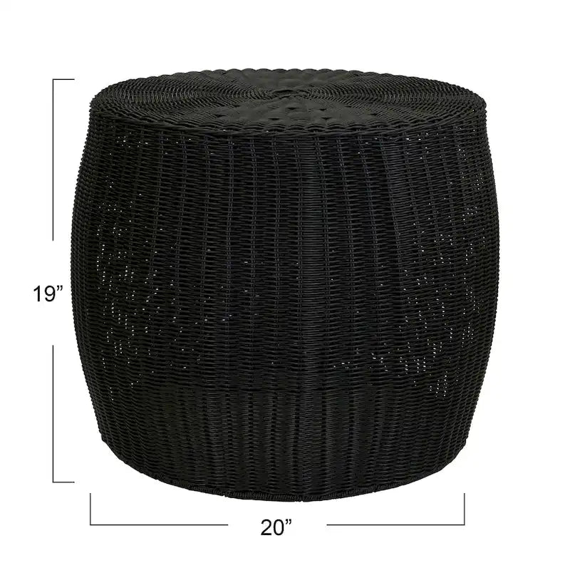 Household Essentials Handwoven Resin Barrel Side Table Storage Container