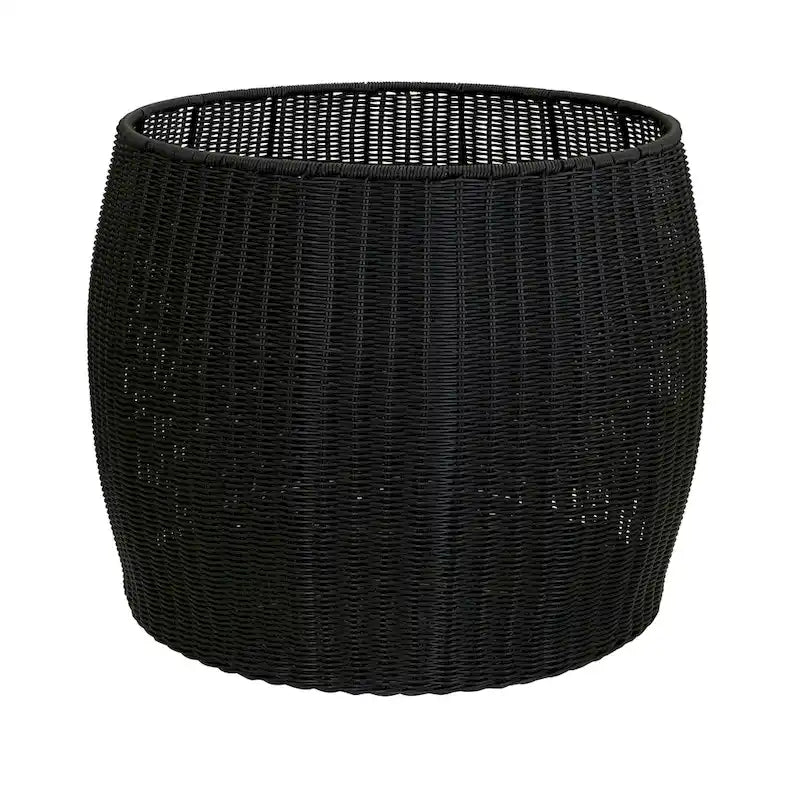 Household Essentials Handwoven Resin Barrel Side Table Storage Container