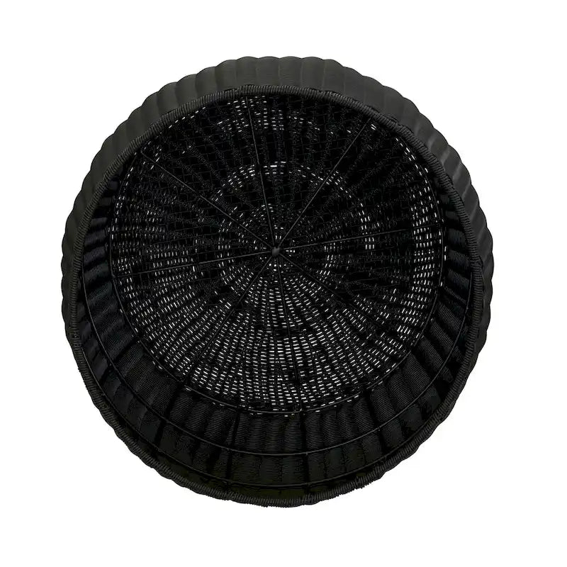 Household Essentials Handwoven Resin Barrel Side Table Storage Container