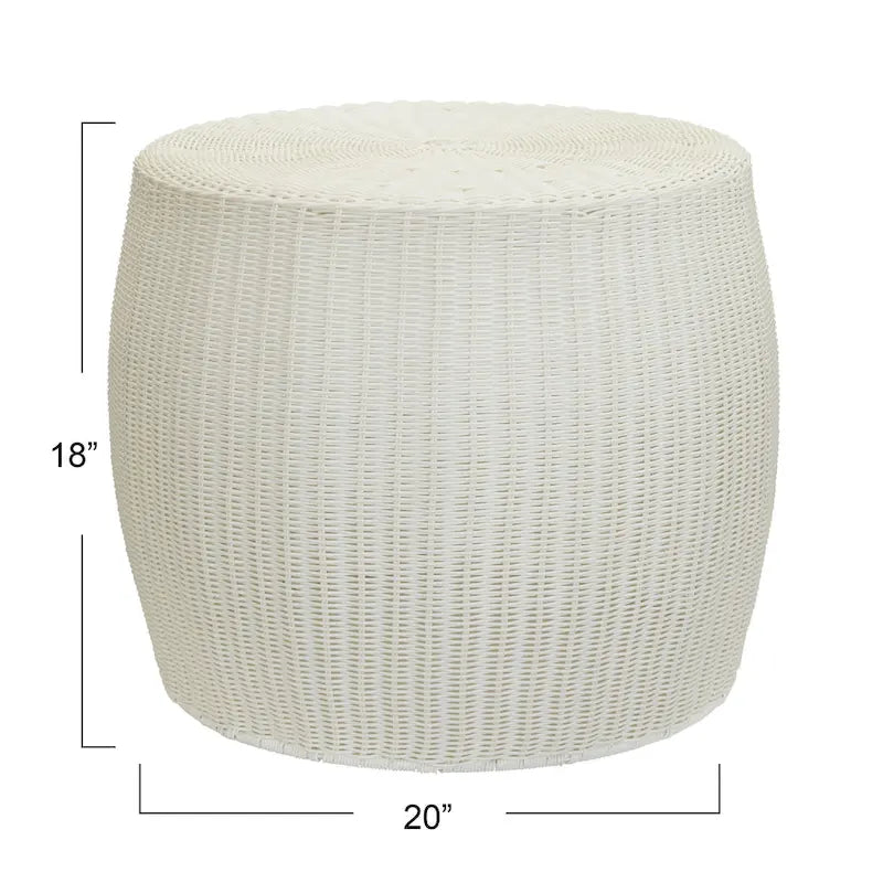 Household Essentials Handwoven Resin Barrel Side Table Storage Container