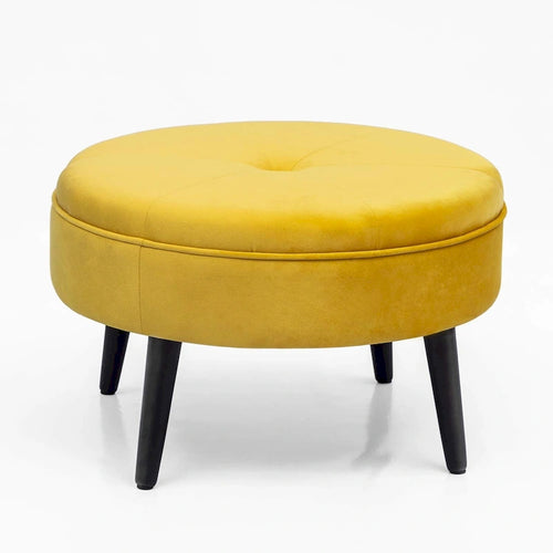 Adeco Carrington Juttersbo Round Tufted Fabric Ottoman