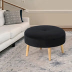 Adeco Carrington Juttersbo Round Tufted Fabric Ottoman