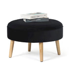 Adeco Carrington Juttersbo Round Tufted Fabric Ottoman