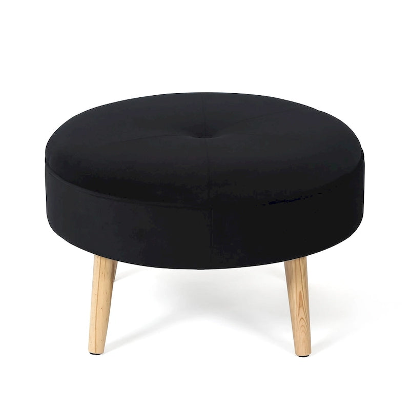 Adeco Carrington Juttersbo Round Tufted Fabric Ottoman