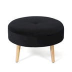 Adeco Carrington Juttersbo Round Tufted Fabric Ottoman