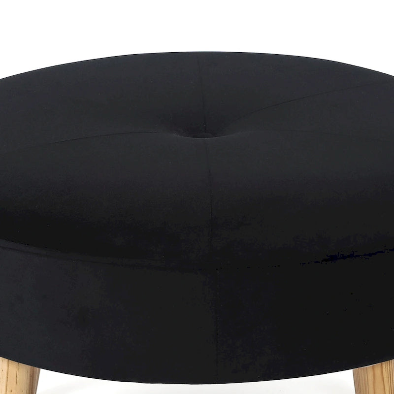 Adeco Carrington Juttersbo Round Tufted Fabric Ottoman