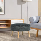 Adeco Carrington Juttersbo Round Tufted Fabric Ottoman