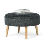 Adeco Carrington Juttersbo Round Tufted Fabric Ottoman
