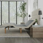 Onetan, Adjustable Bed Base with headboard, Wireless remote,Zero Gravity, Underbed Lighting, Beige