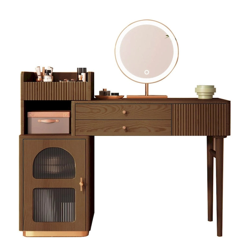 JASIWAY Vanity Set Makeup Table with 3 Drawers, Wood